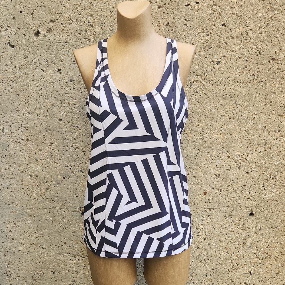 Lululemon Black and White Striped Tank Top